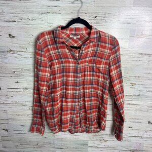 Madewell Red Plaid Button Down Shirt